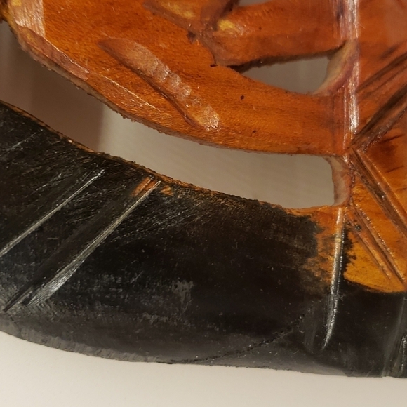 𝅺african wood mask Wall hanging elephant on top face bottom - Picture 4 of 11